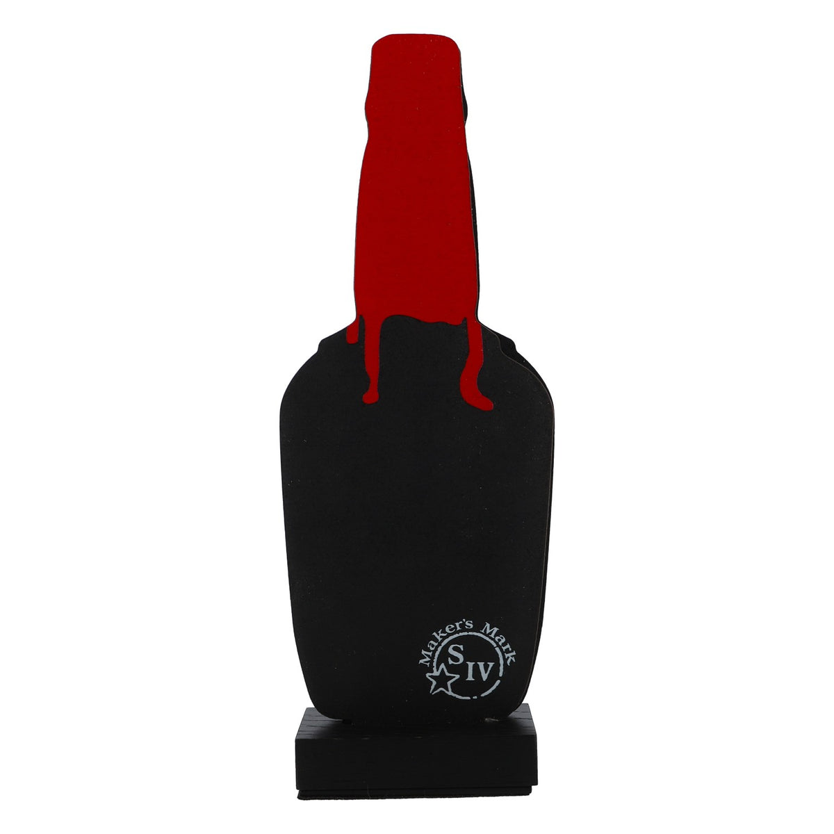 Makers Mark Whiskey Table Display Card Holder Beer Bottle Shape