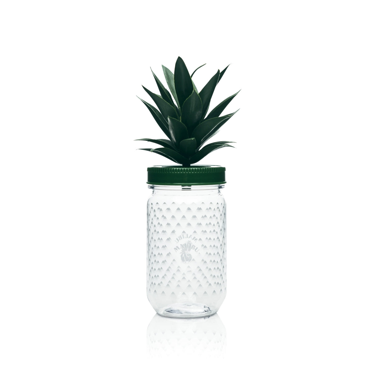 6x Malibu liqueur glasses, 0.4 l, plastic pineapple glasses with palm tree lids, reusable – View 2