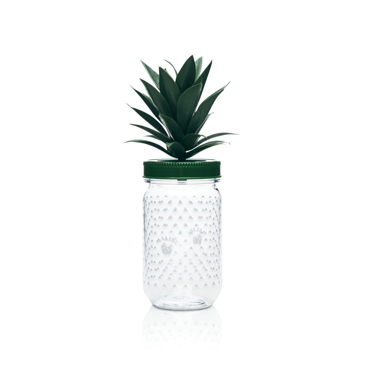 6x Malibu liqueur glasses, 0.4 l, plastic pineapple glasses with palm tree lids, reusable – View 3