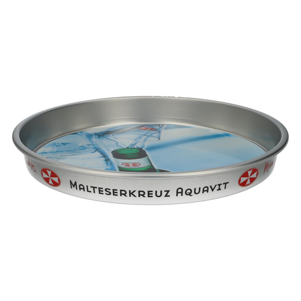 Malteser Aquavit Round Metal Tray Serving Tray / Bar Accessory, 34 cm diameter – View 2