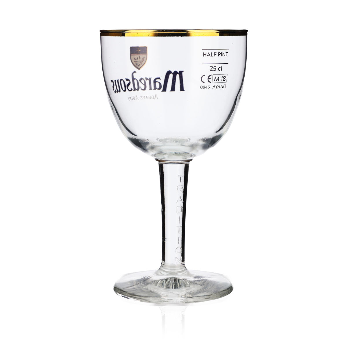 Maredsous Beer Abbaya Glass Beer Glasses 0.25l Goblet Gold Rim – View 3