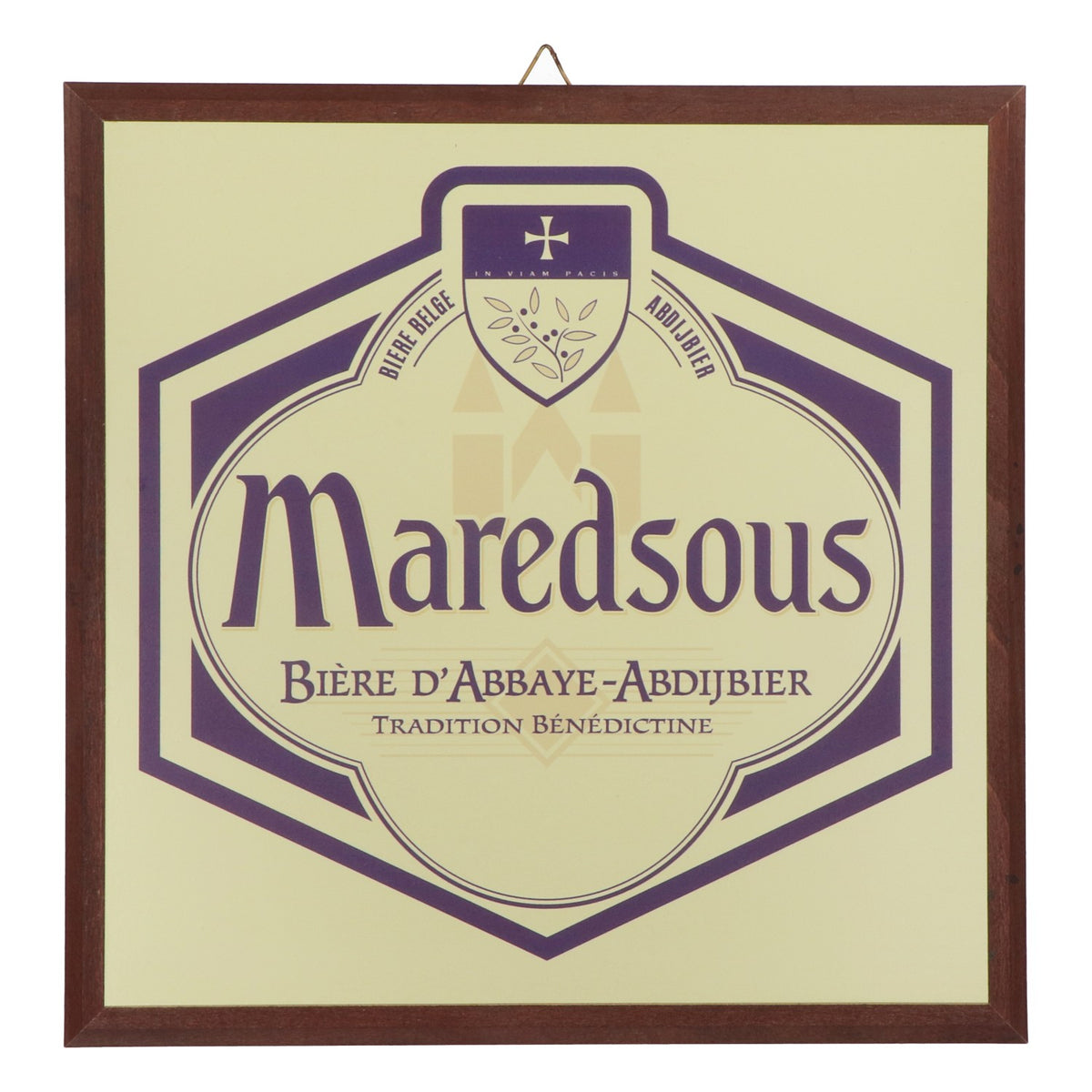 Maredsous Beer Picture Wall Decoration Wall Art Print 33x33 cm Wooden Frame