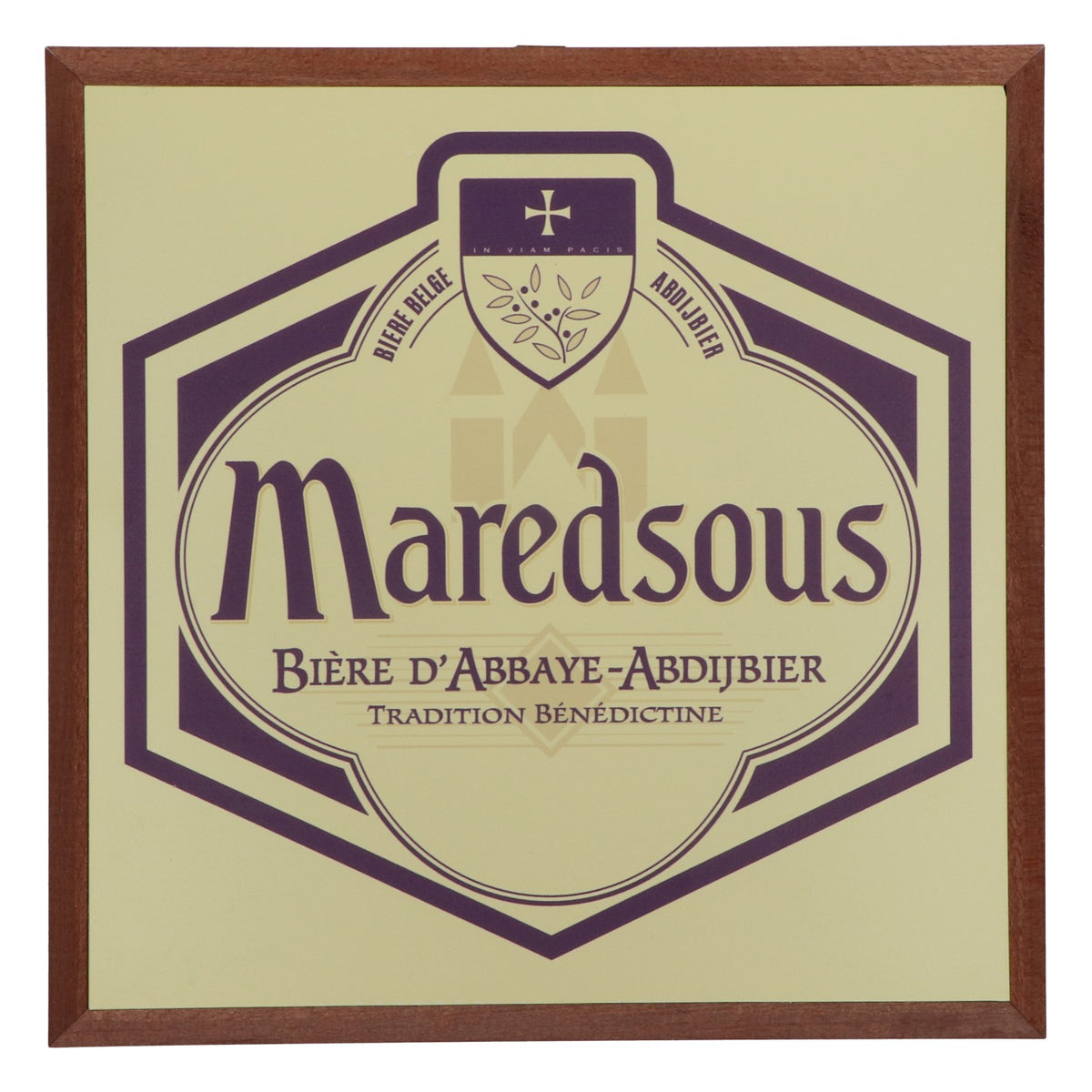 Maredsous Beer Mural Wall Decoration Picture Wood 32.5 cm x 32.5 cm