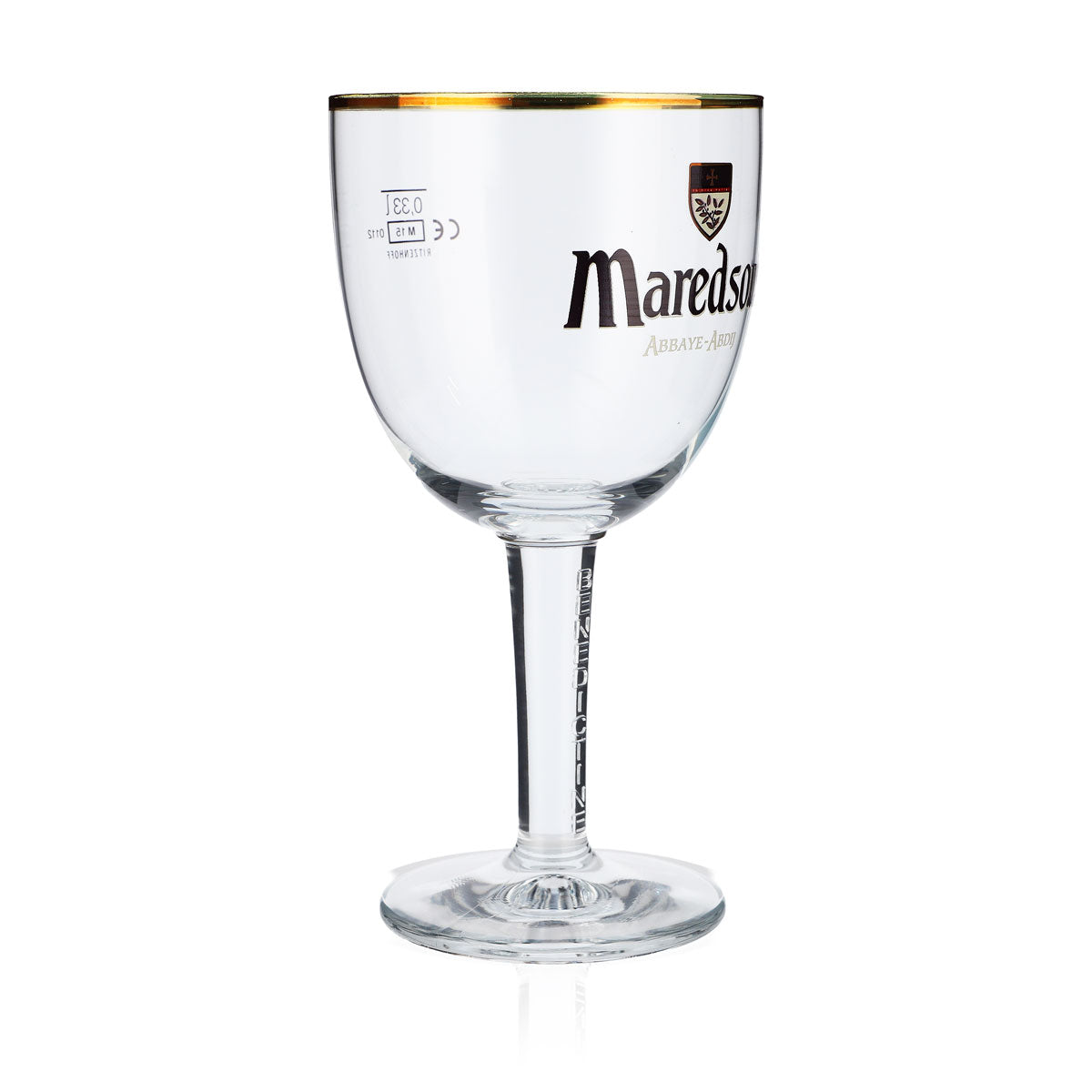 Maredsous beer glass 0.33 l Beer glasses Goblet Gold rim – View 2