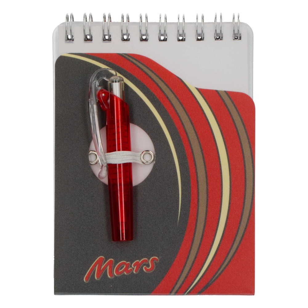 Mars Rum Notepad with Pen – Black, compact, for notes and ideas