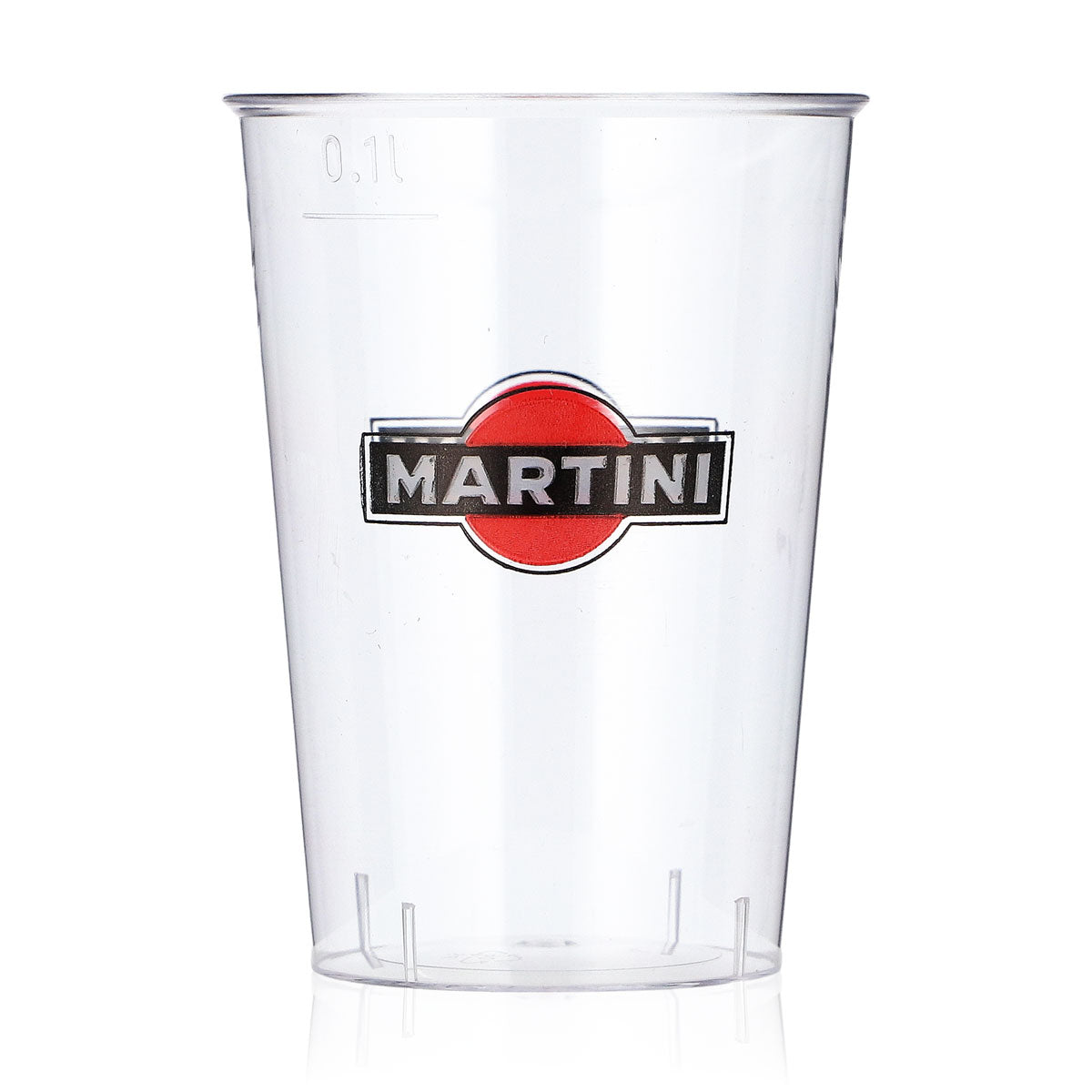 Martini Liqueur Glass, 40-pack, 0.1 L, red logo, disposable plastic cup, Kölsch – View 2