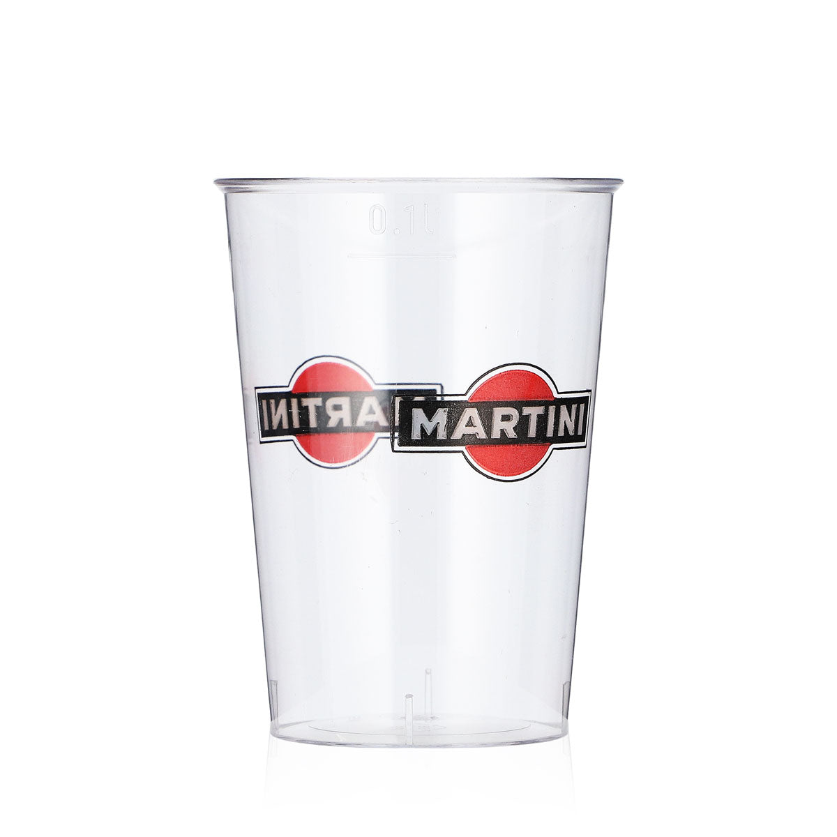 Martini Liqueur Glass, 40-pack, 0.1 L, red logo, disposable plastic cup, Kölsch – View 3