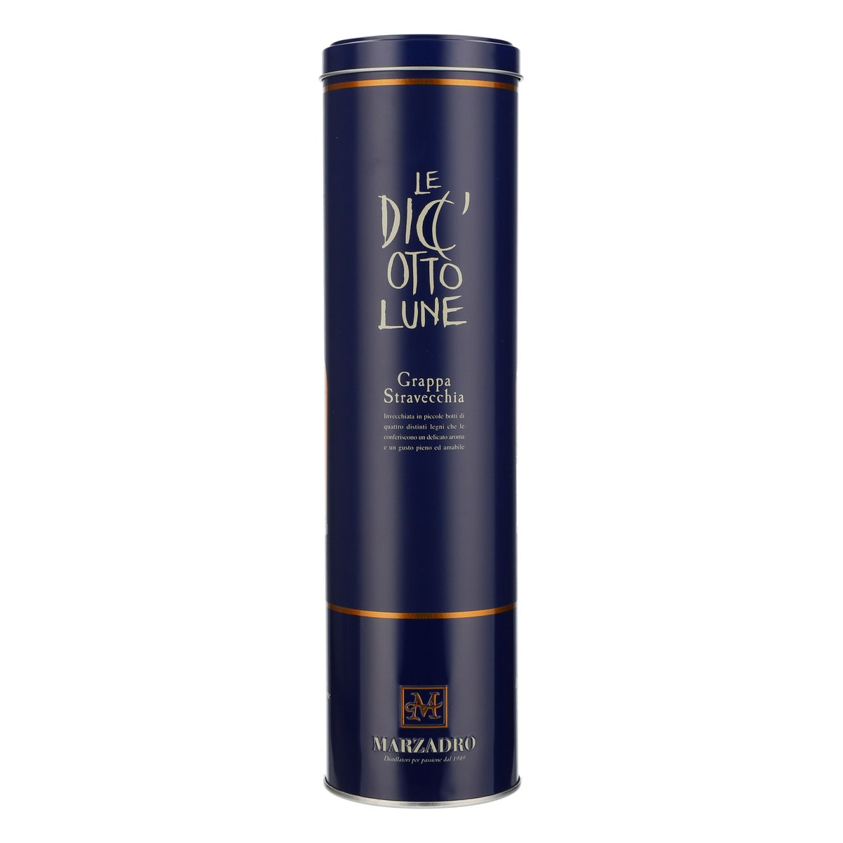 Marzadro Grappa Tin Can Bottle Packaging Blue Gift Packaging