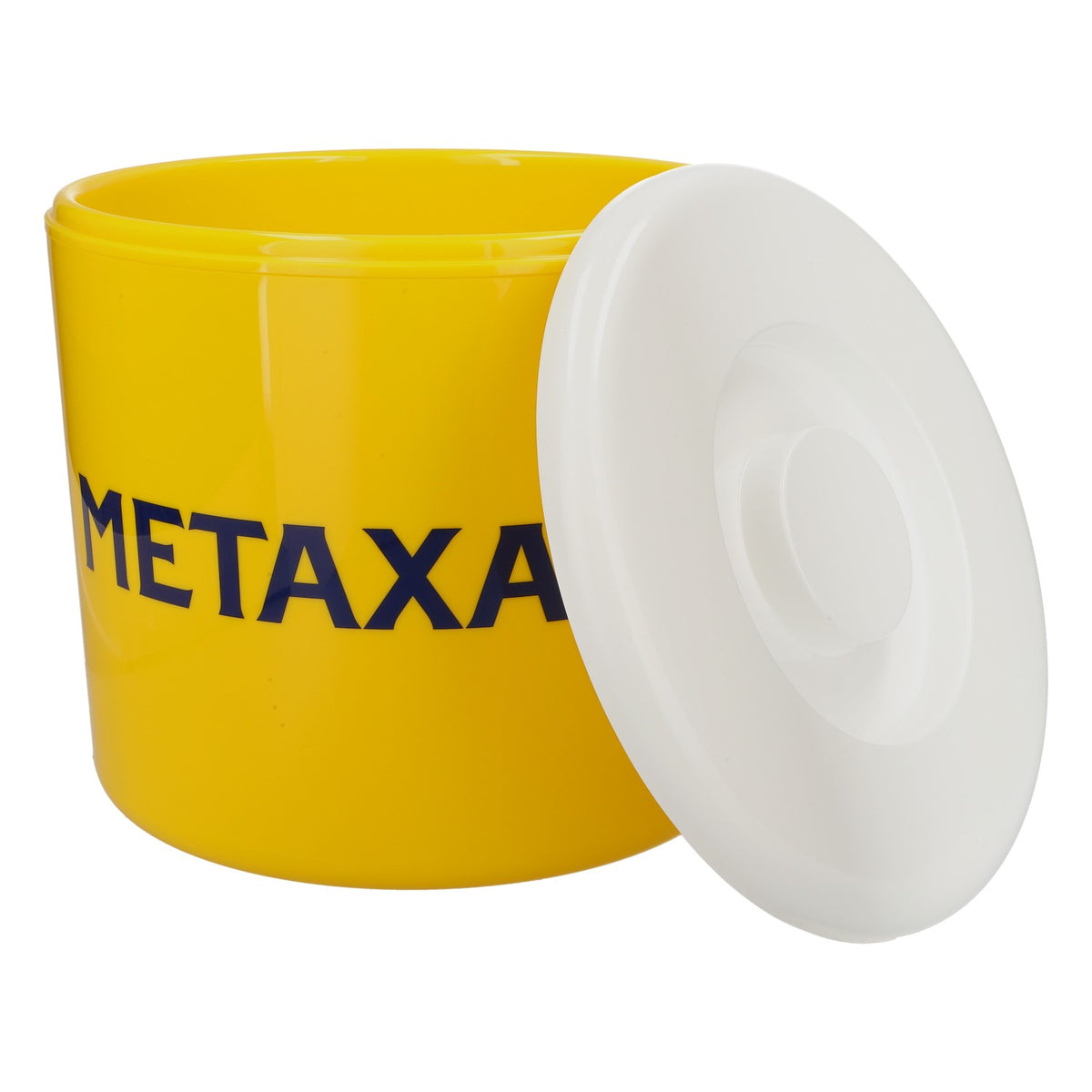 Metaxa Cognac ice cube tray in yellow/white design, three-piece set – View 4