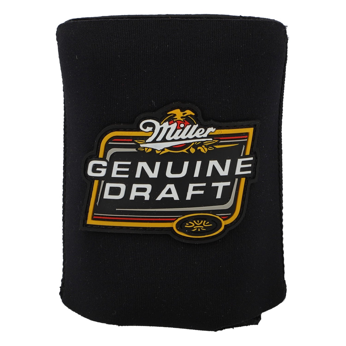 Miller Beer Can Cooler, Neoprene, Genuine Draft, Black, Can Holder, Keeps Cans Cold