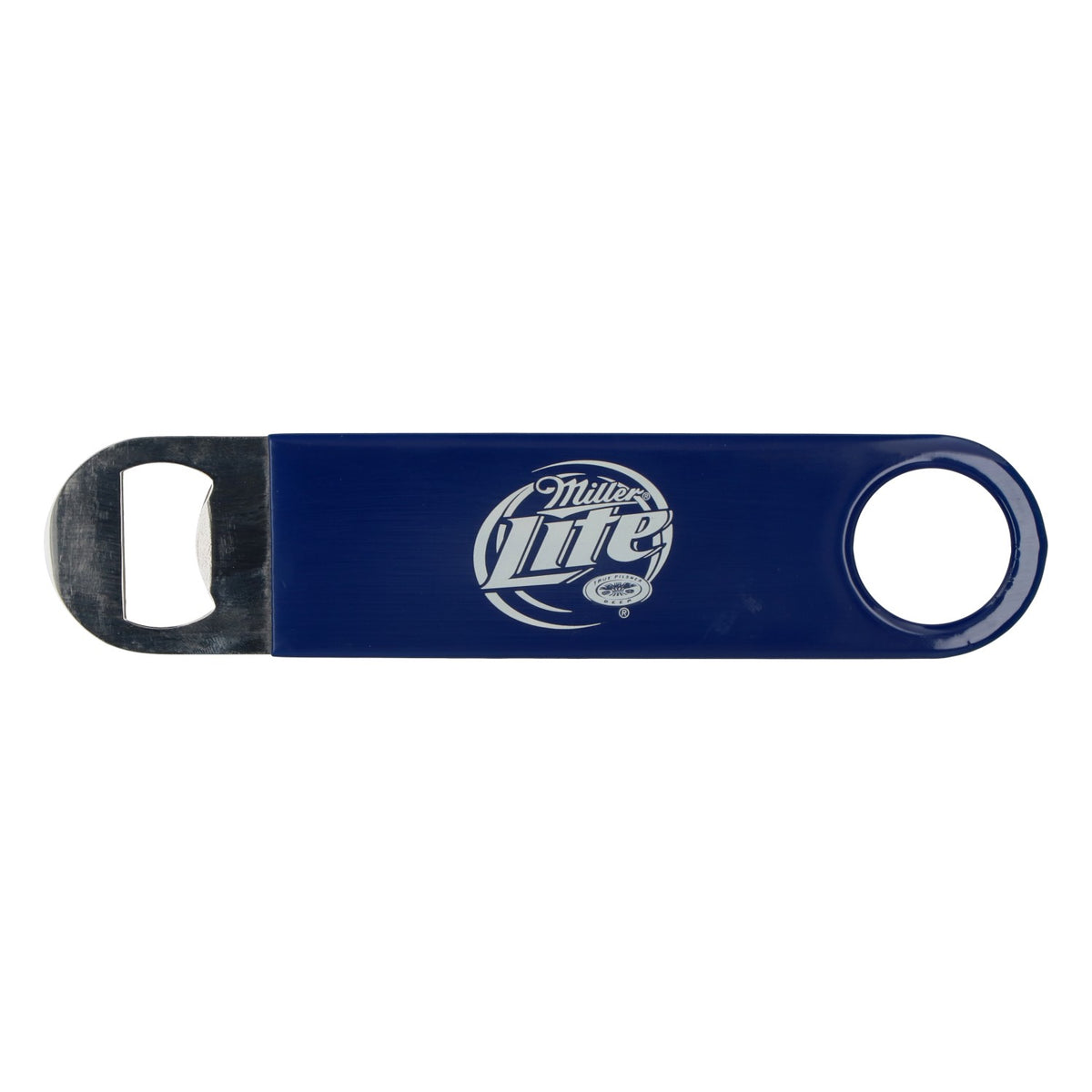 Miller Beer Bottle Opener, Stainless Steel with Rubberized Handle, Blue – View 2