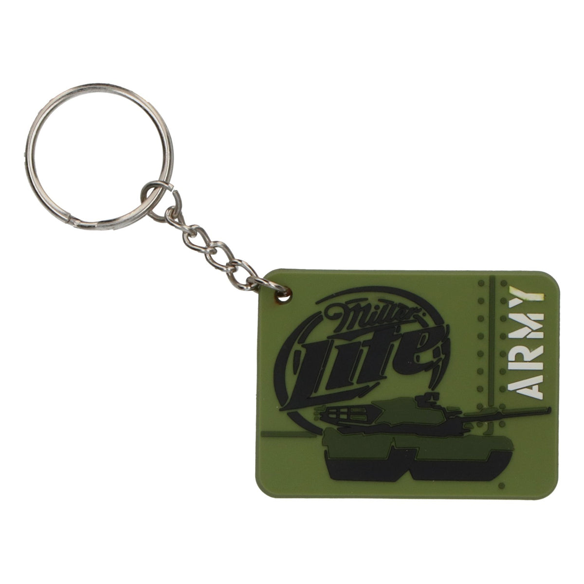Miller Beer Rubber Keychain Lite ARMY Green Tank Keyring – View 2