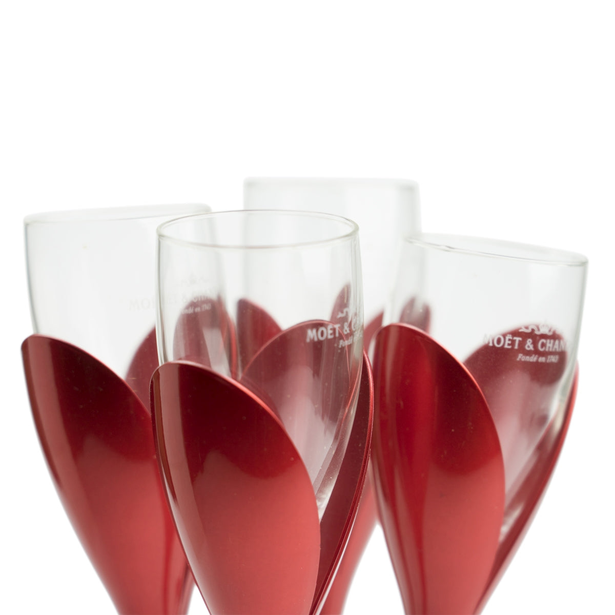 Moët & Chandon Champagne Glass Holder Set incl. 6 glasses + 4 tulip glasses + stand, red – View 2