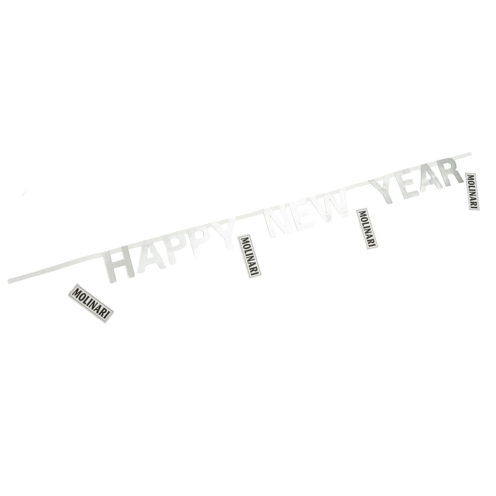 Molinari Sambuca Pennant Garland Party Decoration "Happy New Year" Silver