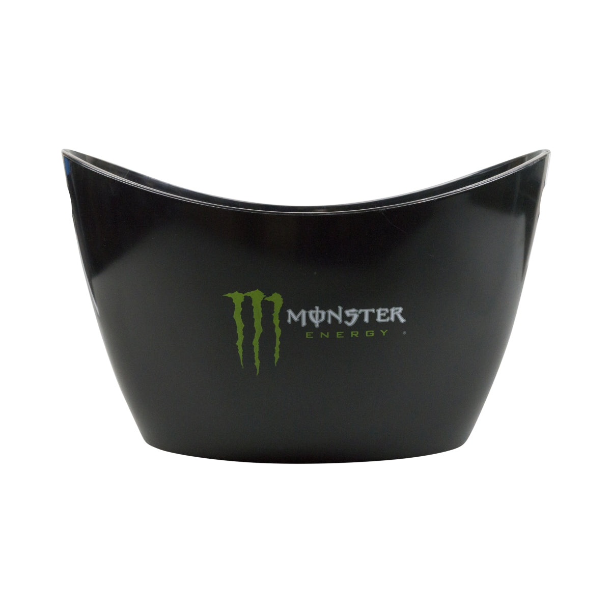 Monster Energy bottle cooler ice cube container, black, large, open