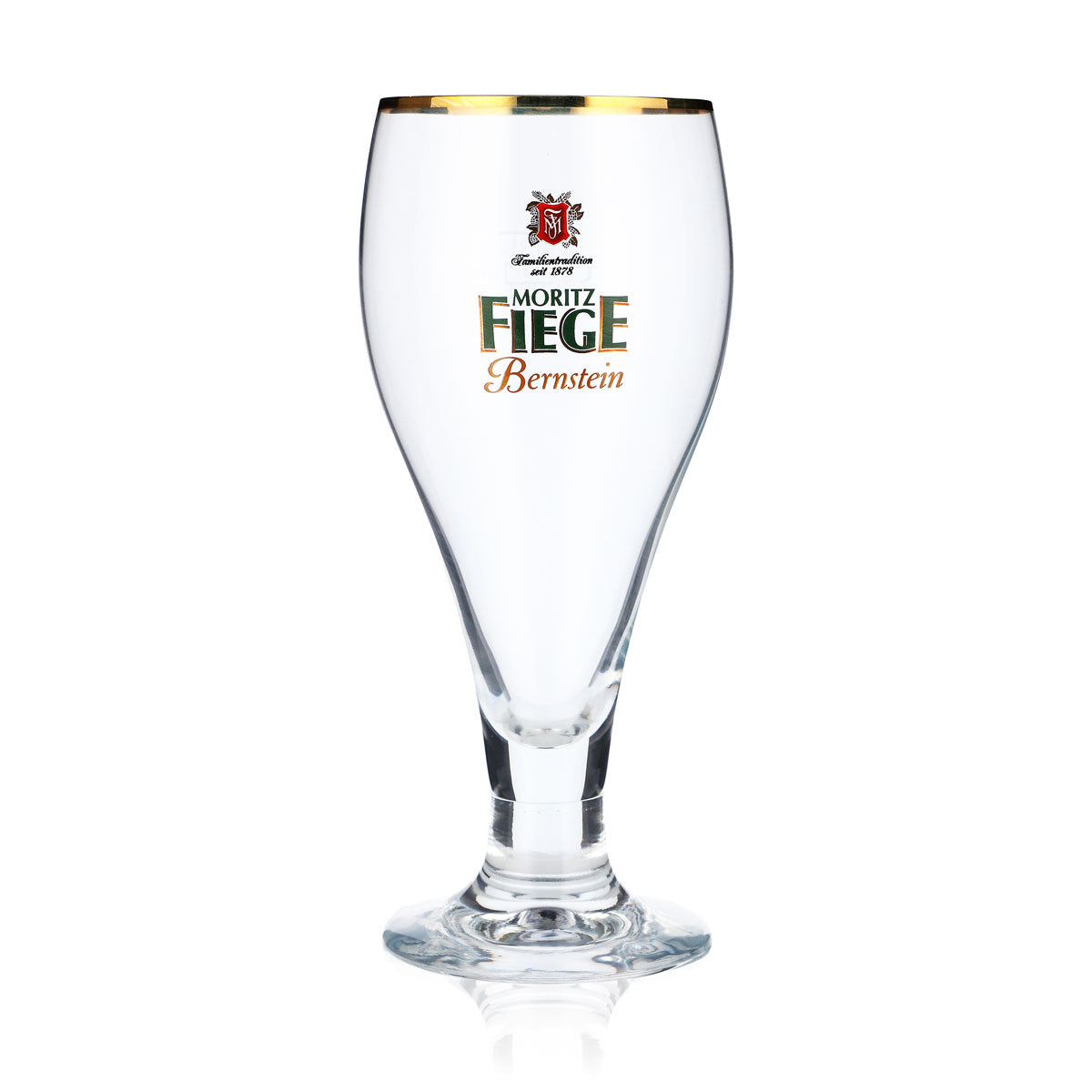 Moritz Fiege Beer Glass 0.3l Beer Glasses Trophy Glass Thick Stem Gold Rim