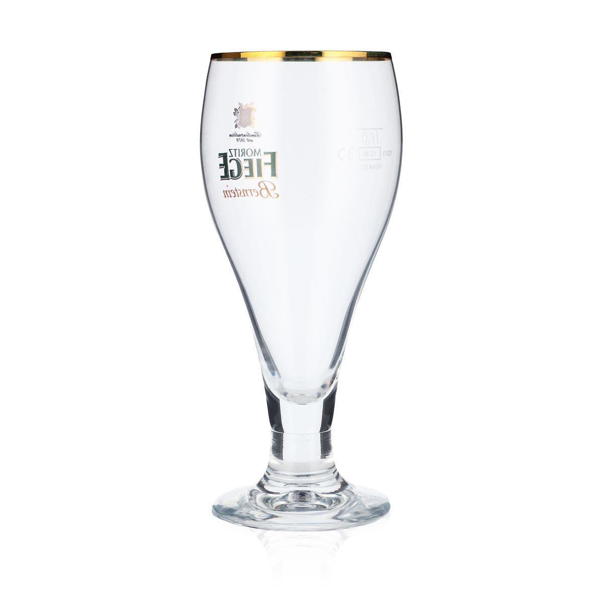 Moritz Fiege Beer Glass 0.3l Beer Glasses Trophy Glass Thick Stem Gold Rim – View 3