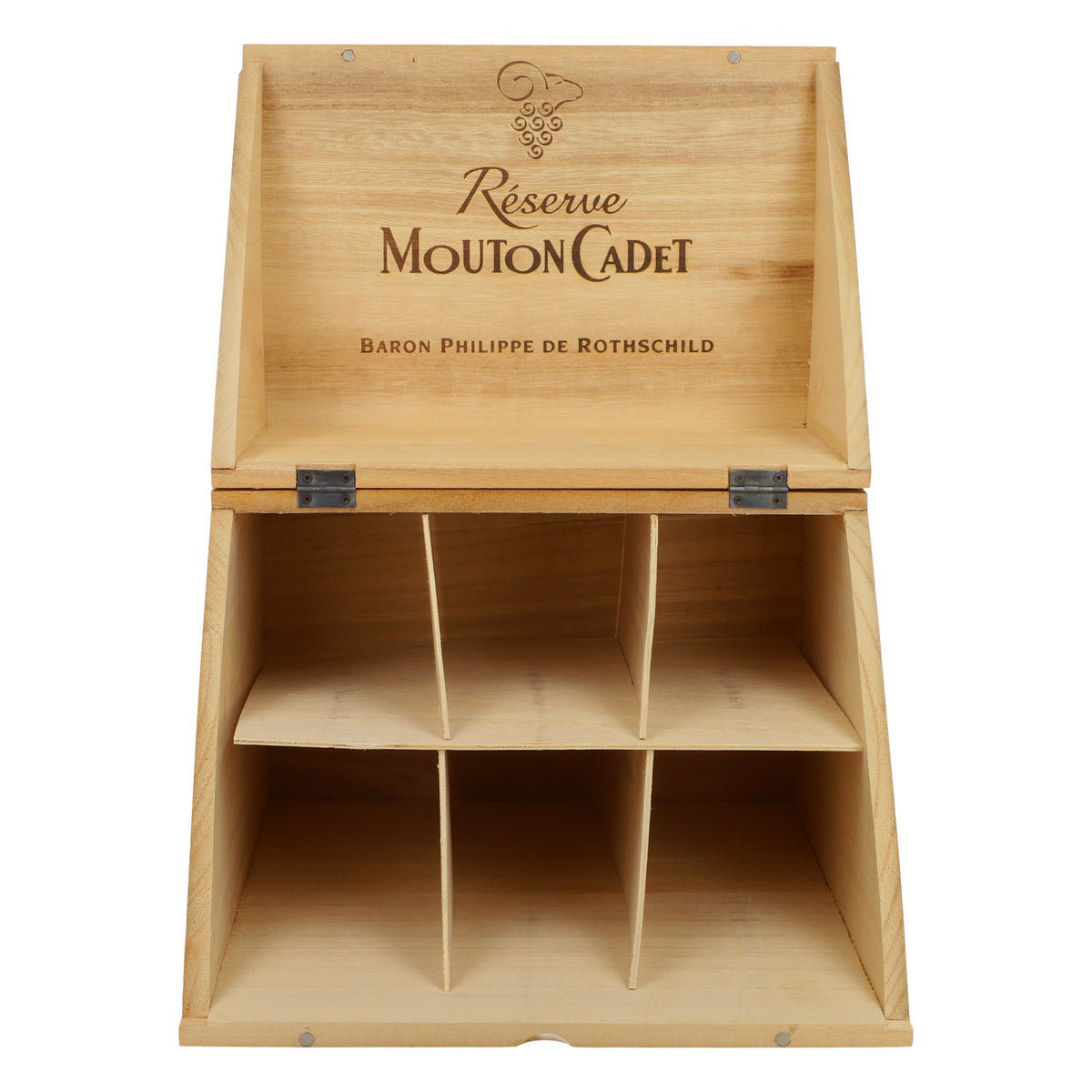 Mouton Cadet Wine Wooden Box Home Decor 27.5 x 18.5 x 32 cm In Stock – View 2