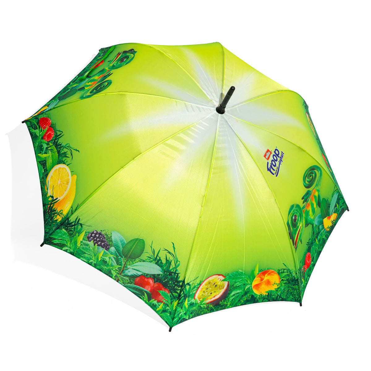 Müller Milch Automatic Umbrella with Soft Grip, Froop, Green, 101 cm Span – View 2