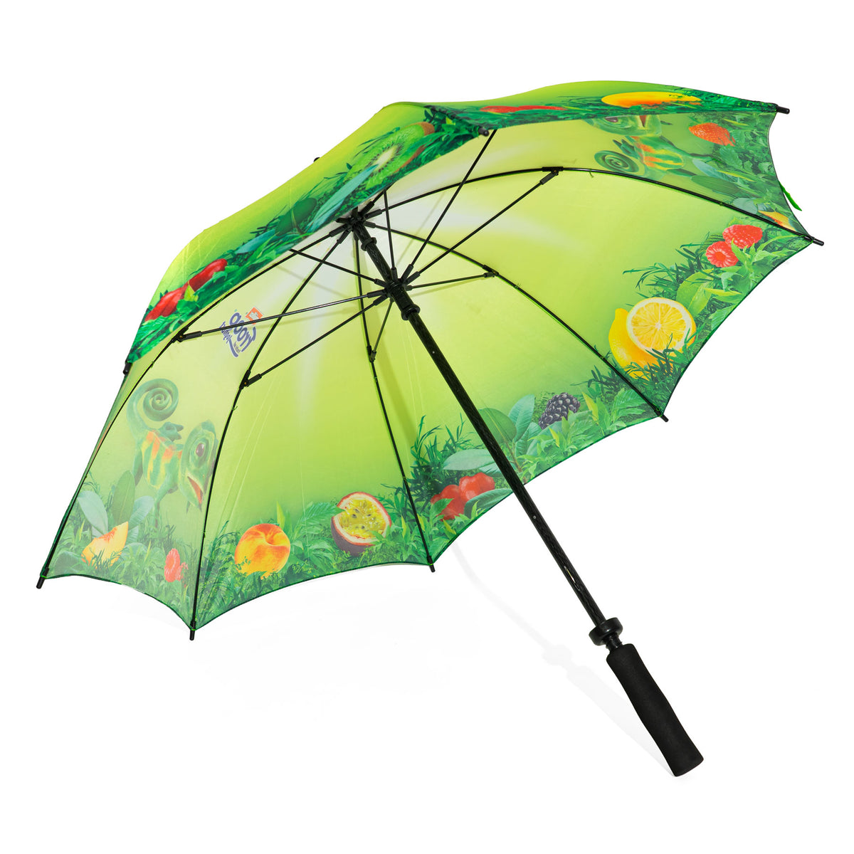 Müller Milch Automatic Umbrella with Soft Grip, Froop, Green, 101 cm Span – View 3