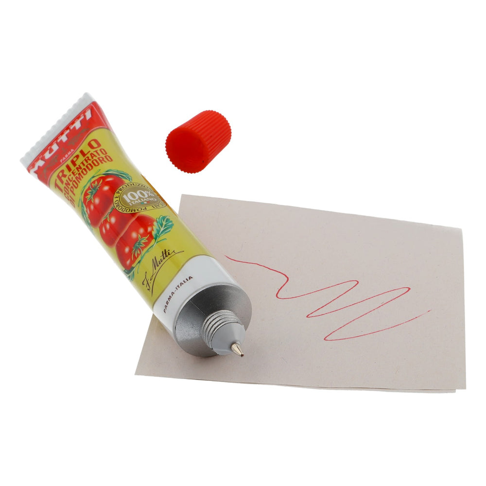 Mutti tomato market tube as rollerball pen ballpoint pen writing pen collector's item