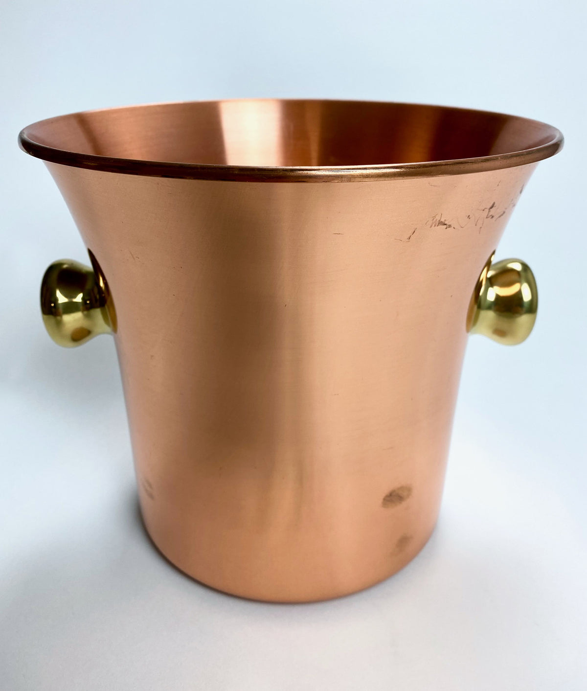 No Name Champagne Bottle Cooler Ice Cube Tray Metal Bucket Thin Copper