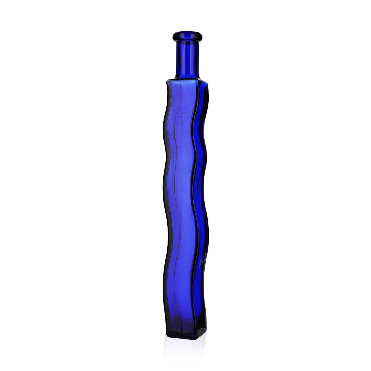 No Name Miscellaneous Glass 0.2 L Blue Glass Wavy Vase Decorative Bottle – View 4
