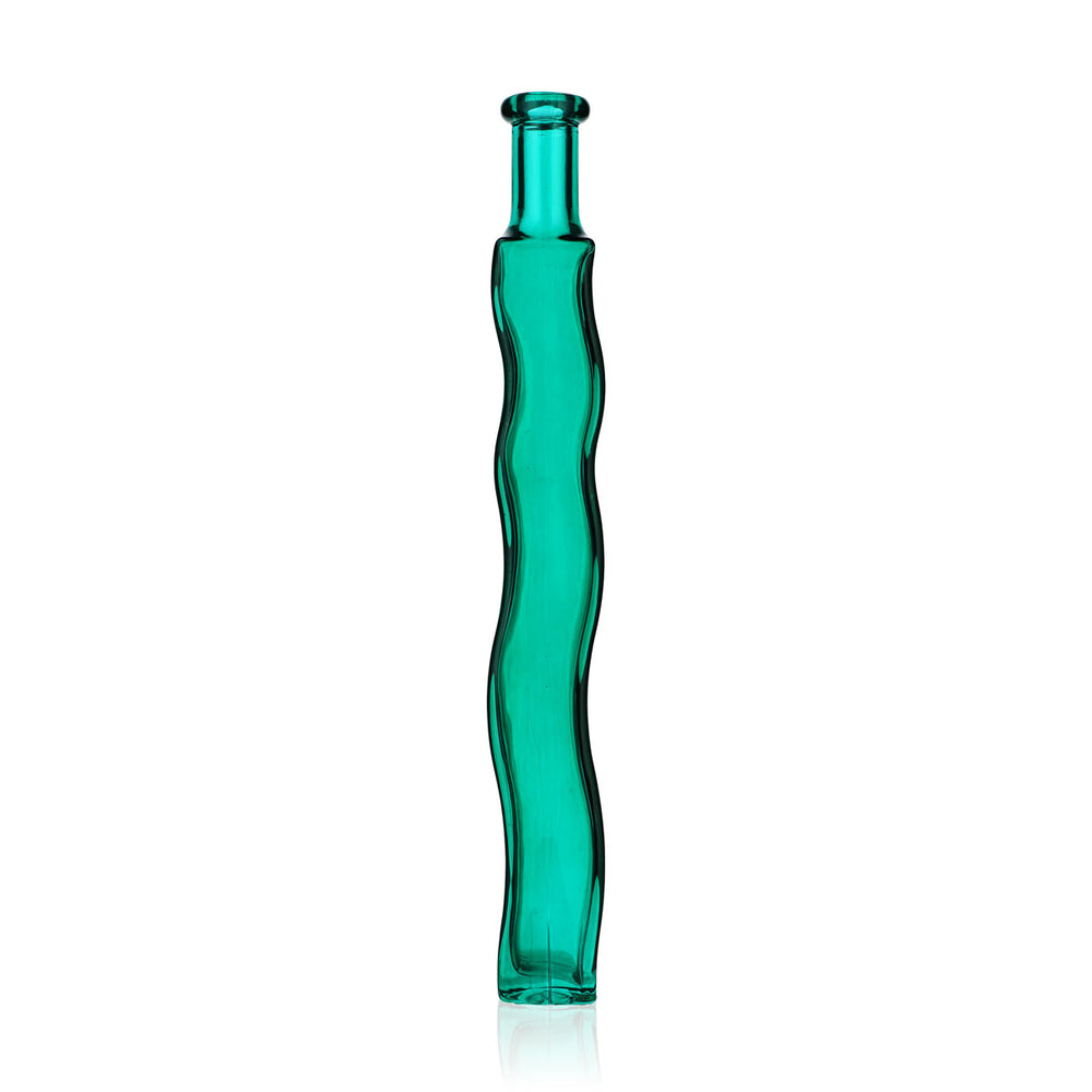 No Name Miscellaneous Glass 0.2 L Green Glass Wavy Vase Decorative Bottle