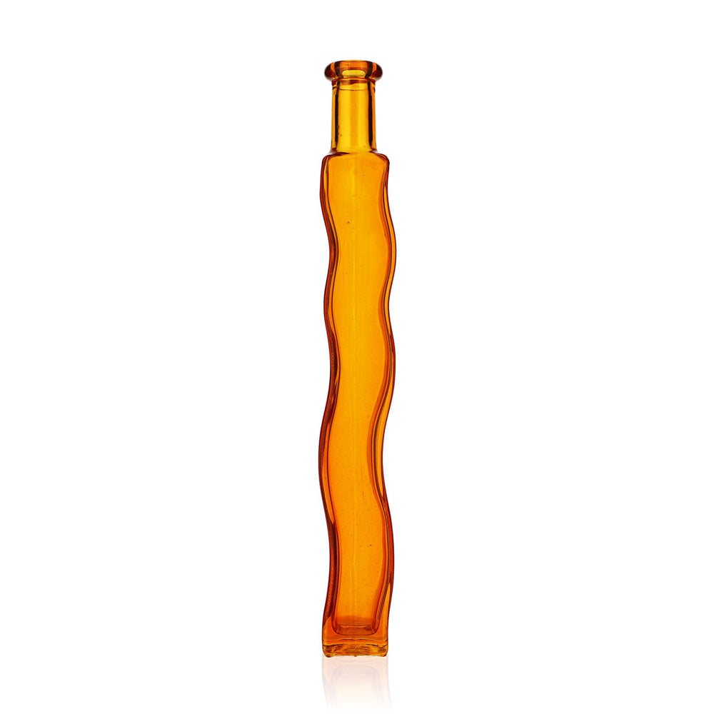 No Name Miscellaneous Glass 0.2 L Orange Glass Wavy Vase Decorative Bottle