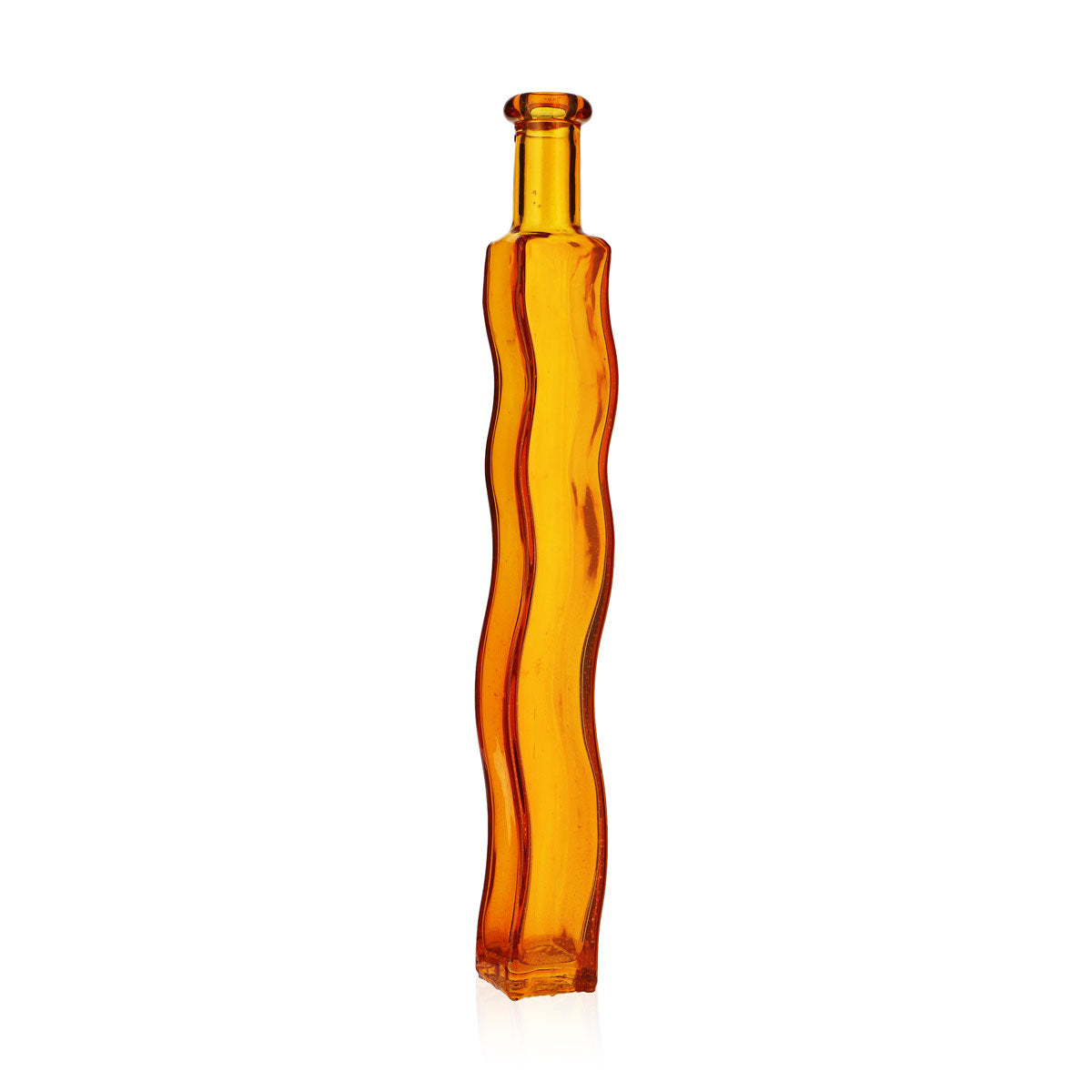 No Name Miscellaneous Glass 0.2 L Orange Glass Wavy Vase Decorative Bottle – View 2