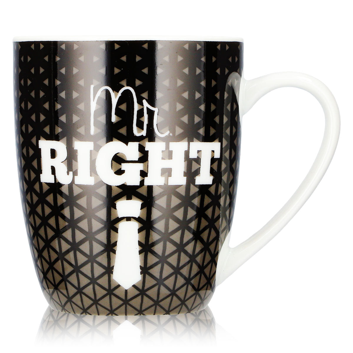 No Name Miscellaneous Glass 0.35 L Mr. Right Mug for You, Black Ceramic Mug