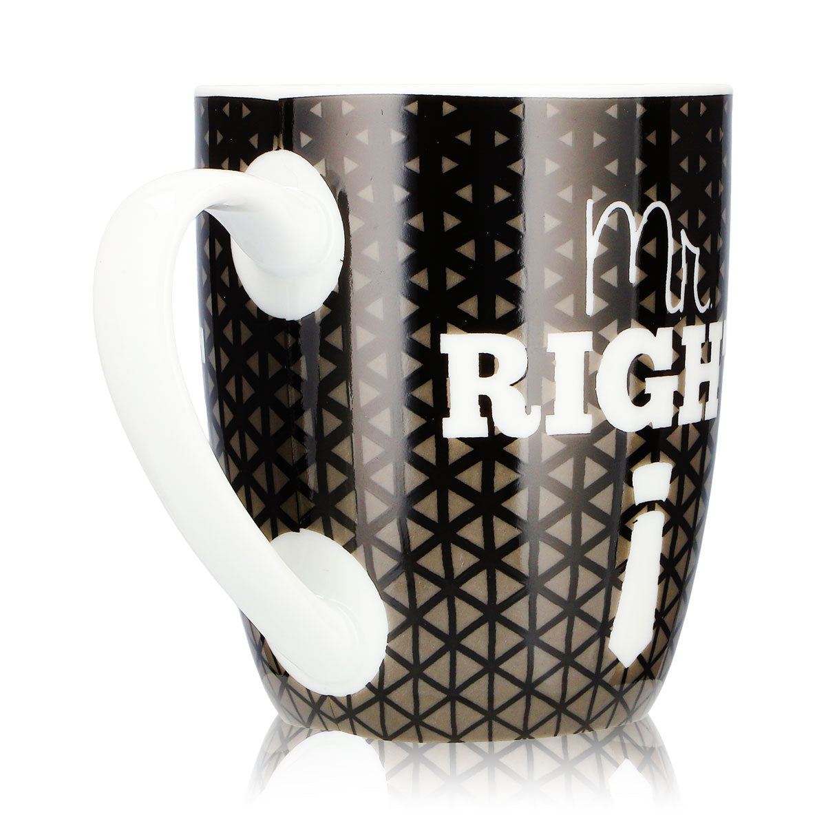 No Name Miscellaneous Glass 0.35 L Mr. Right Mug for You, Black Ceramic Mug – View 4