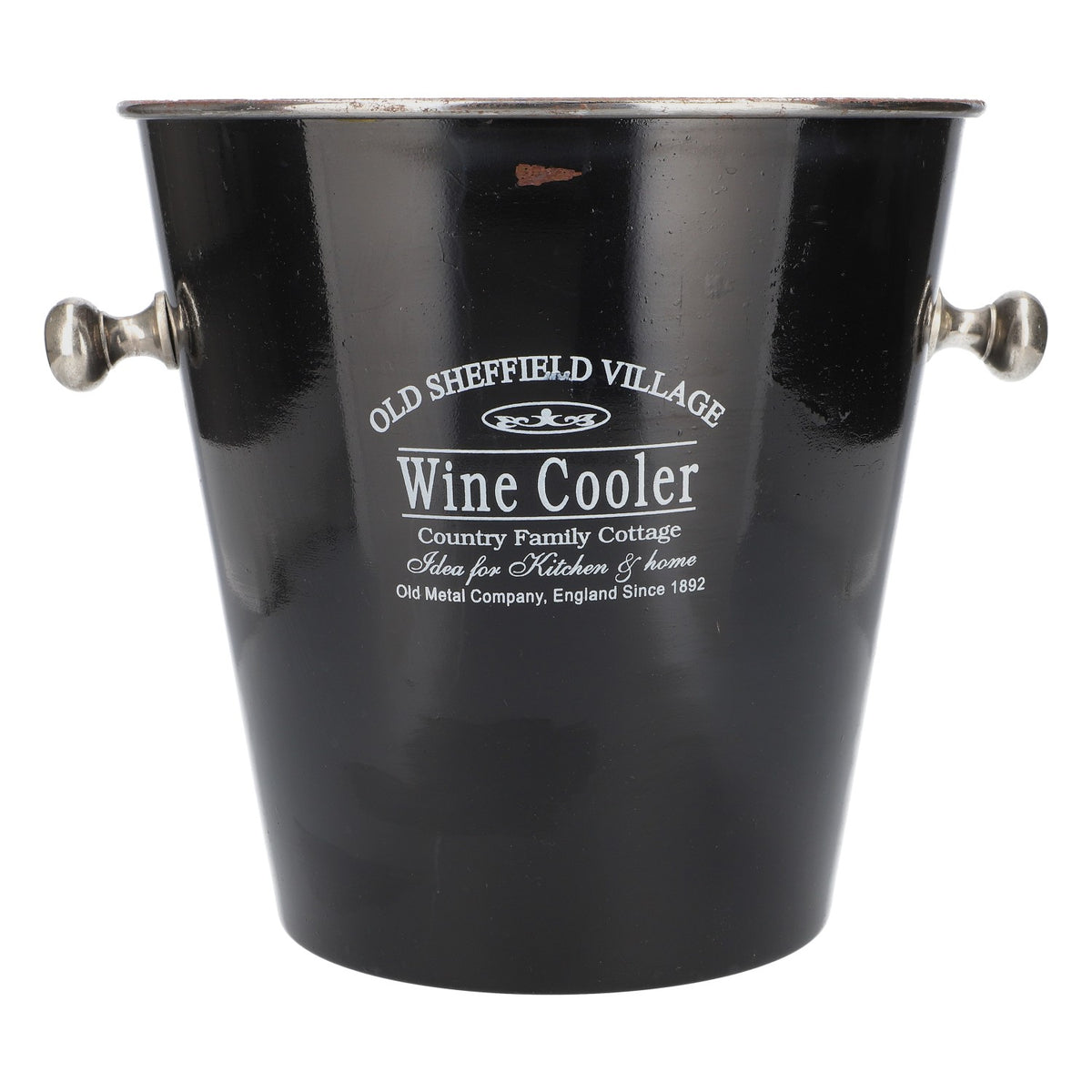 Old Sheffield Vintage Bottle Cooler Wine Cooler Ice Bucket Black with Handle – View 4