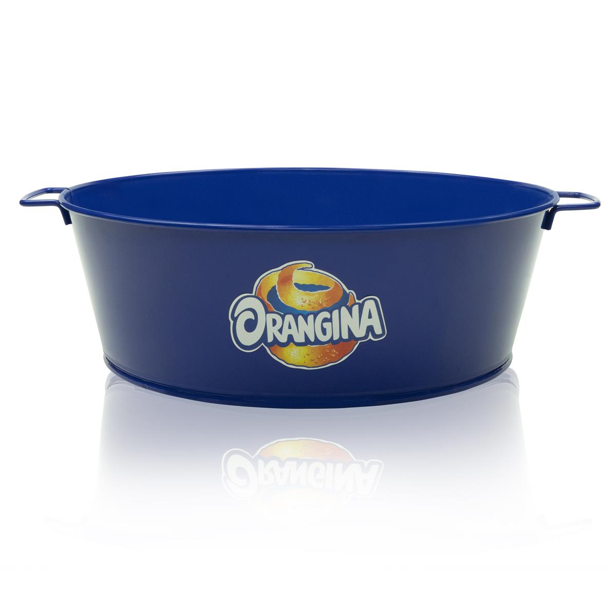 Orangina soft drinks bottle cooler ice cube tray metal tray blue