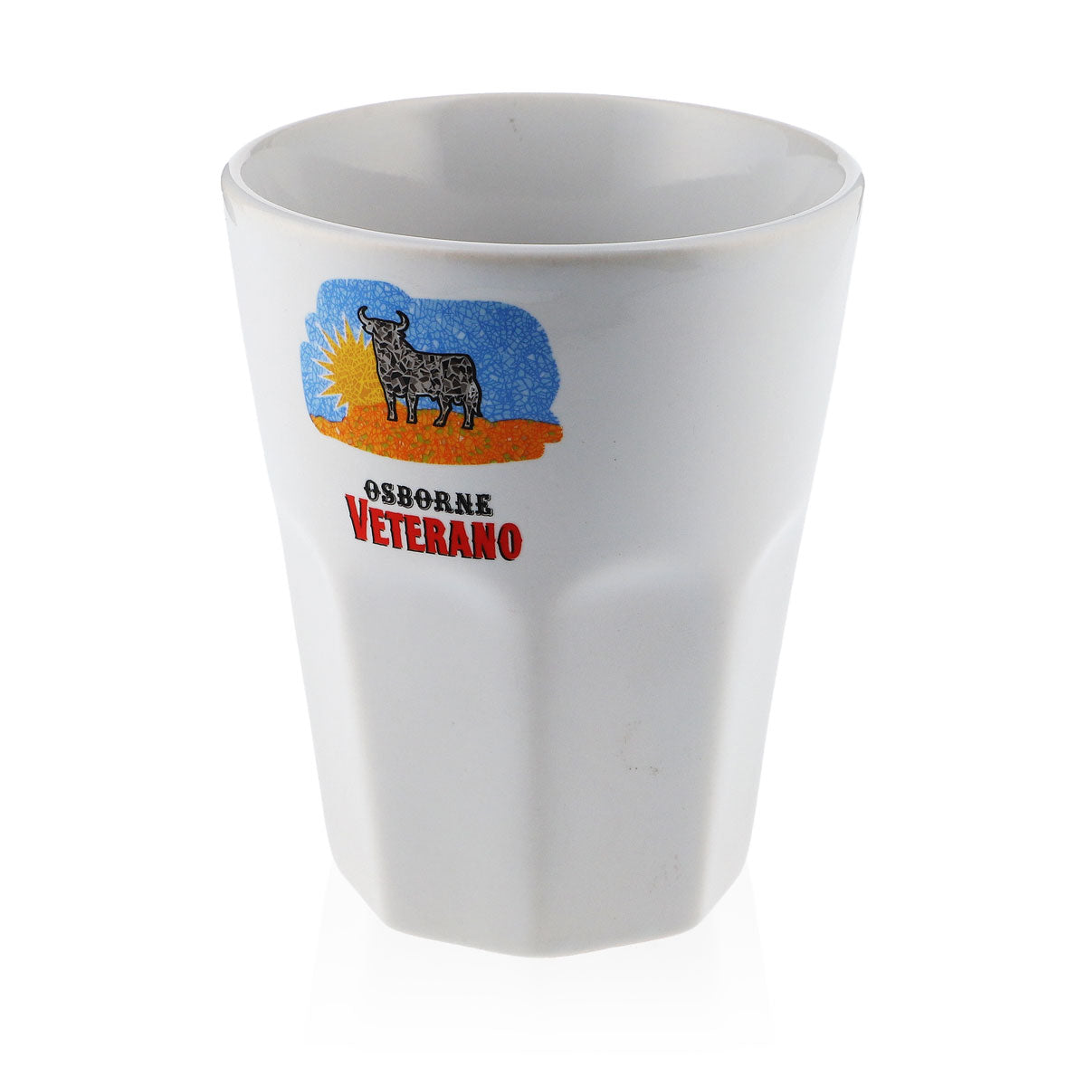 Osborne Veterano Rum Ceramic Mug Glasses White Lumumba "Blue/Orange" – View 4