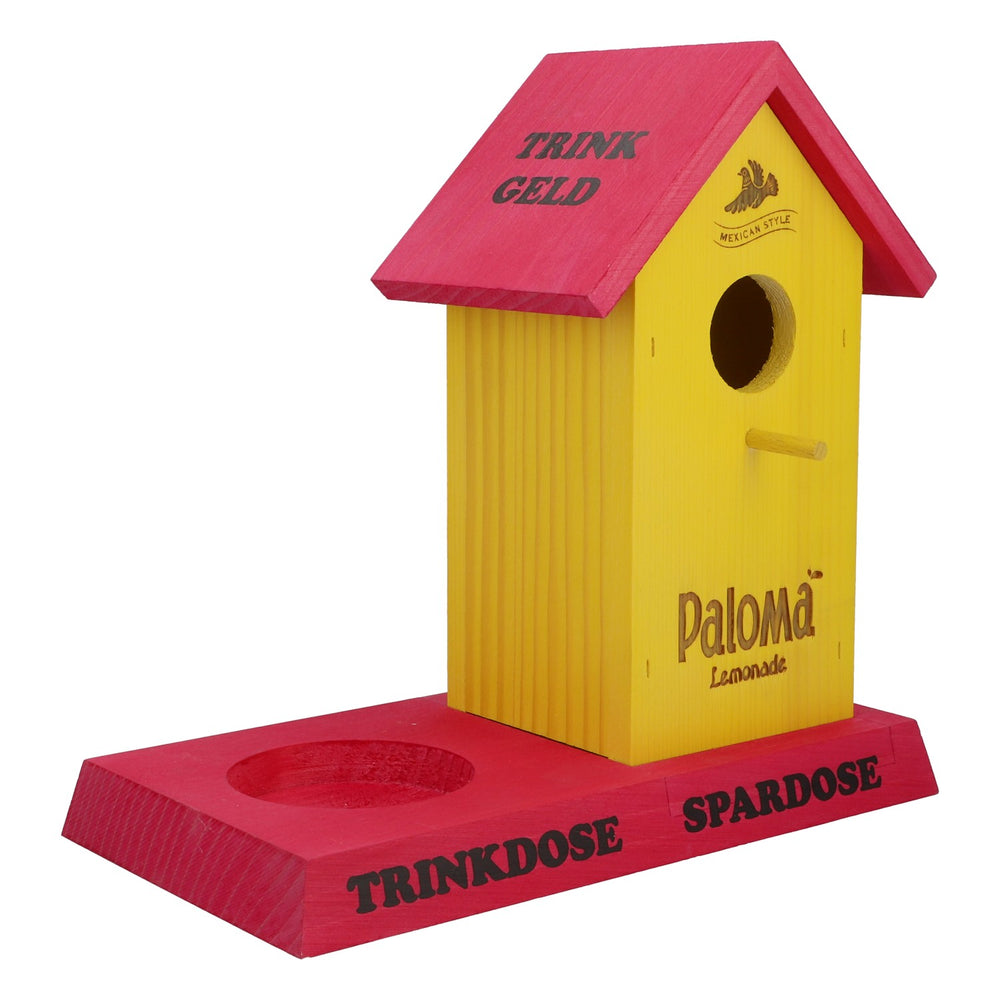 Paloma Soft Drink Real Wood Tip Jar Birdhouse Money Box Cash Box