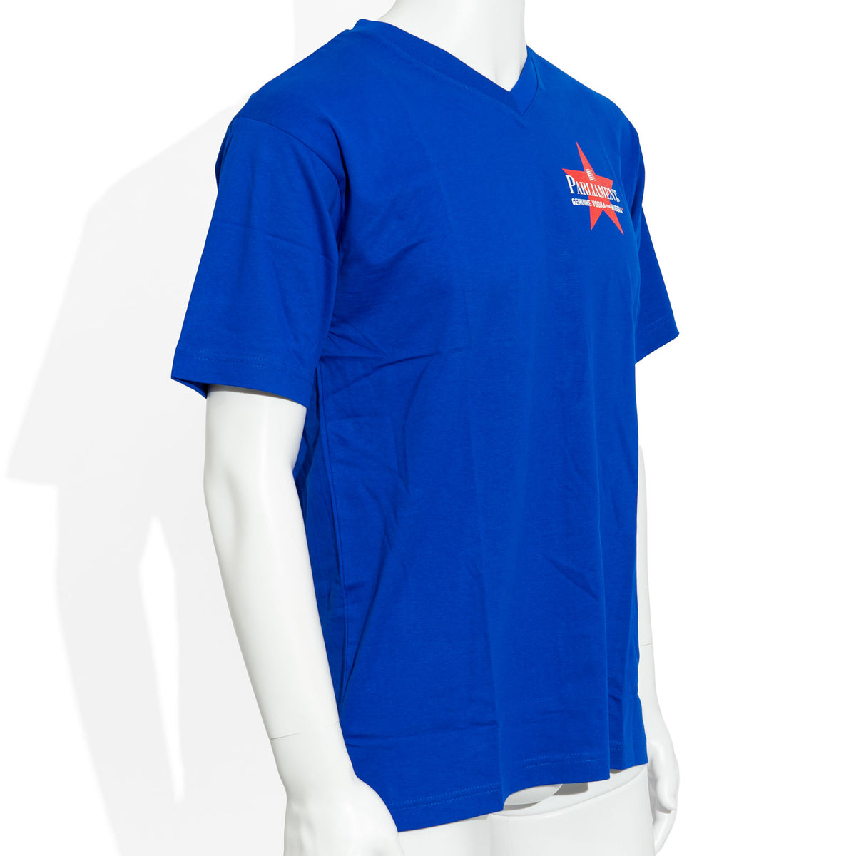 Parliament Vodka Glass, Size M, Blue, V-Neck Cotton T-Shirt – View 2