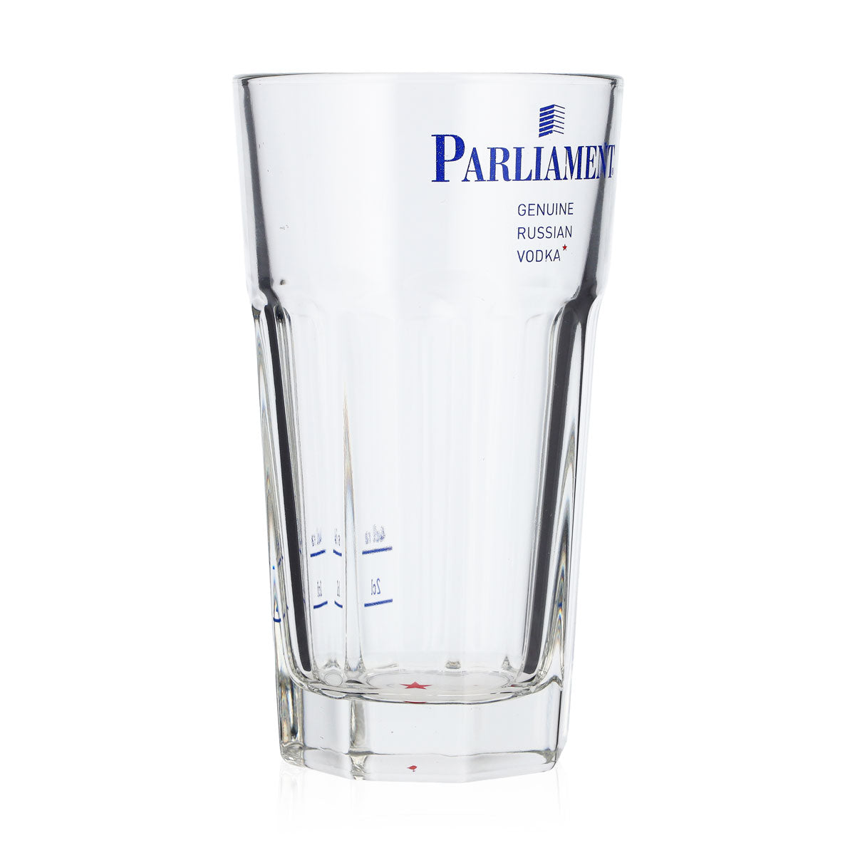 Parliament Vodka Glass 0.32 L, Contoured Cup with Blue Logo, 2 cl/4 cl – View 2