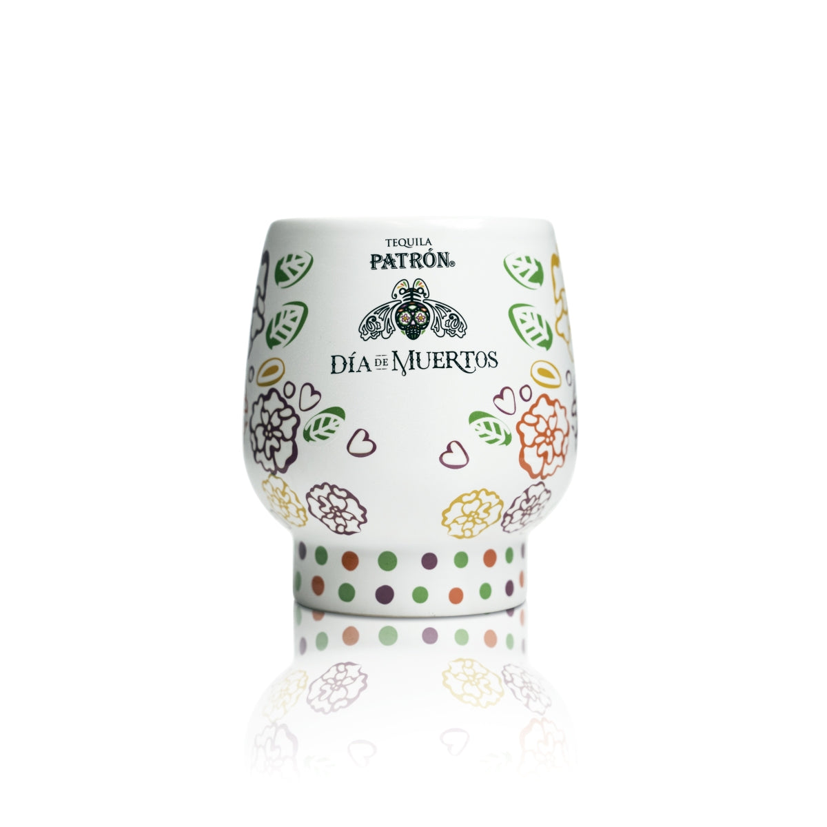 Patron Tequila Glass 0.3l Skull Mug Ceramic Dia de los Muertos Green Bar – View 3
