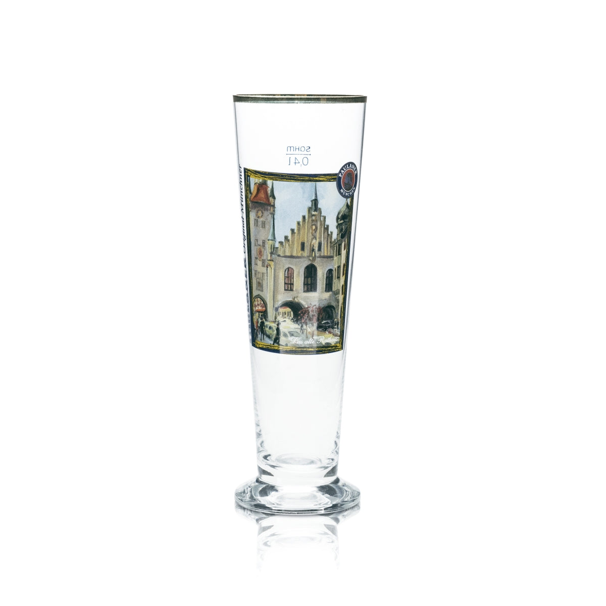 Paulaner beer glass, 0.4 l, tulip shape, gold rim, glasses, catering, brewery, Bavaria – View 2