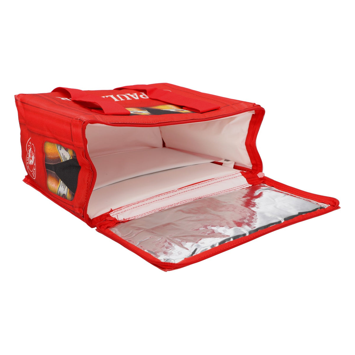 Paulaner Beer Cooler Bag Coller Bag Icebag Retro Camping Beach Bag Red – View 5