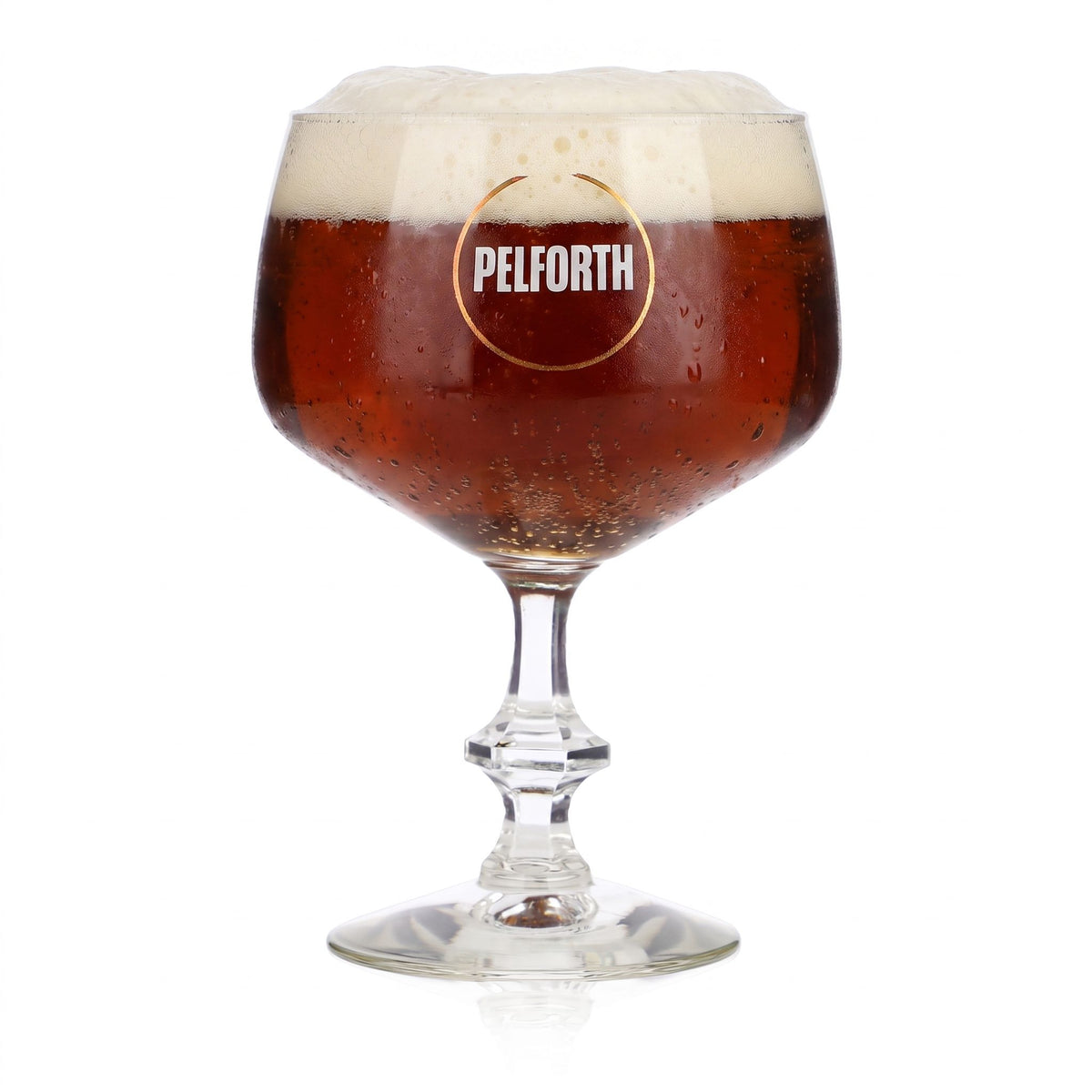 Pelforth Beer Glass 0.35 L, Tulip-Shaped, Square Stem, Durobor