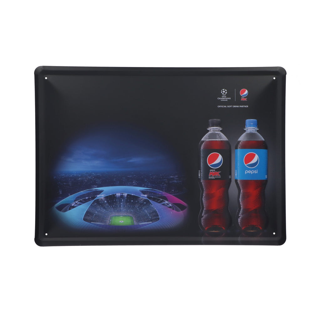 Pepsi Soft Drink Metal Sign UEFA Champions League, Includes Magnet Set, 35x25cm