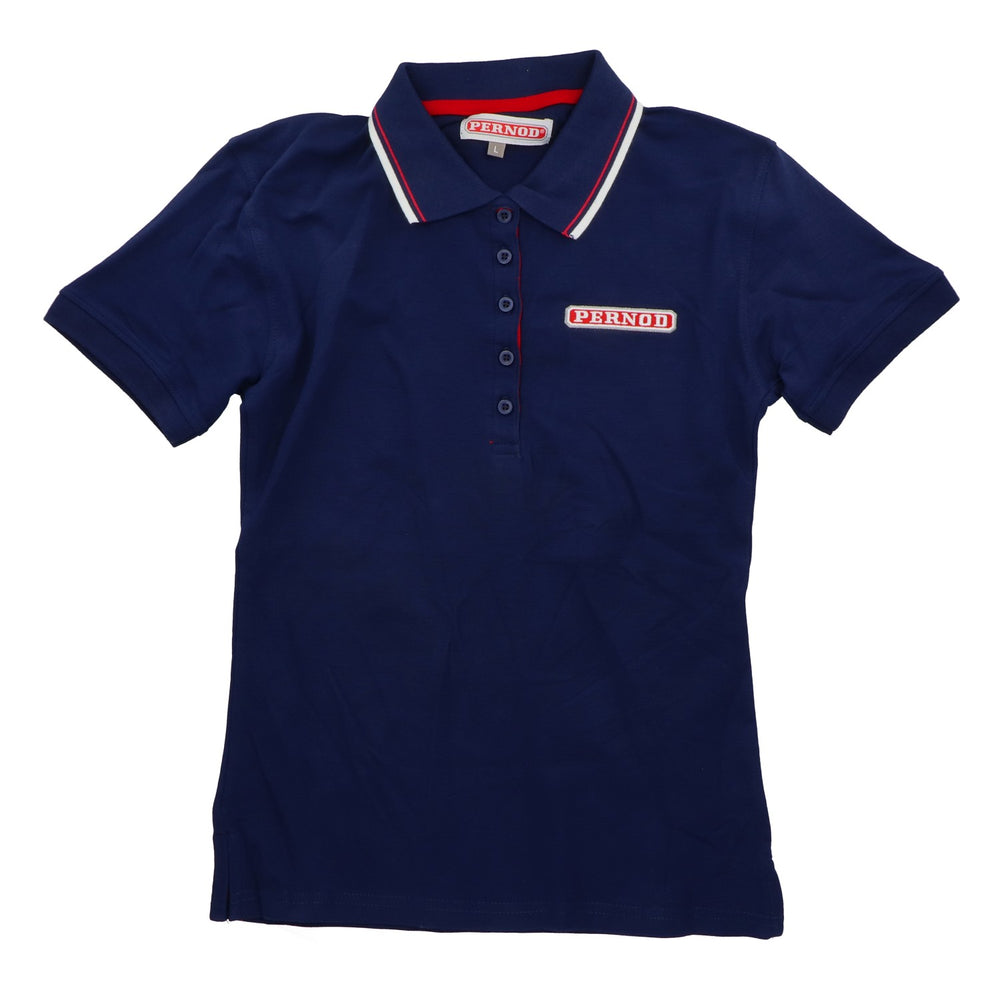 Pernod Liqueur Polo Shirt Men's Shirt Promotional Shirt White Red Collar Blue Size L