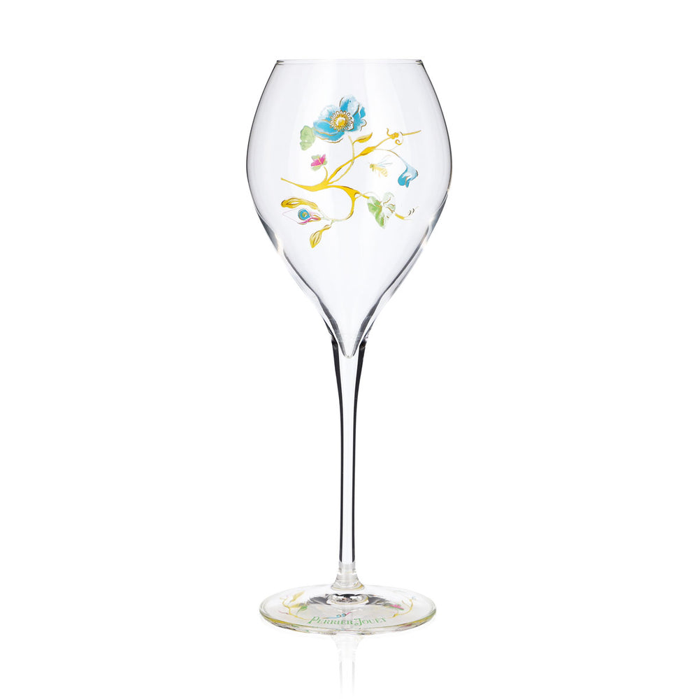Perrier Jouet Champagne Glass, 0.29 L, Flute, Bowl-Shaped Glass, Floral Pattern, Bee