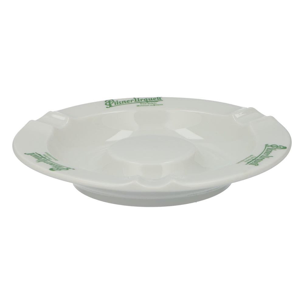 Pilsner Urquell Beer Ashtray, White Ceramic, Plankenhammer Floss Bavaria