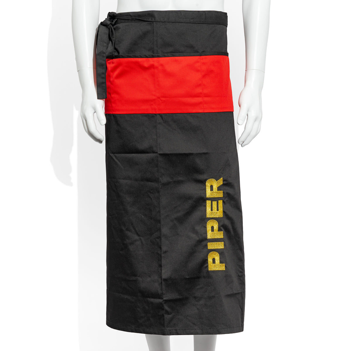 Piper-Heidsieck Champagne Bistro Apron, Black with Gold Lettering