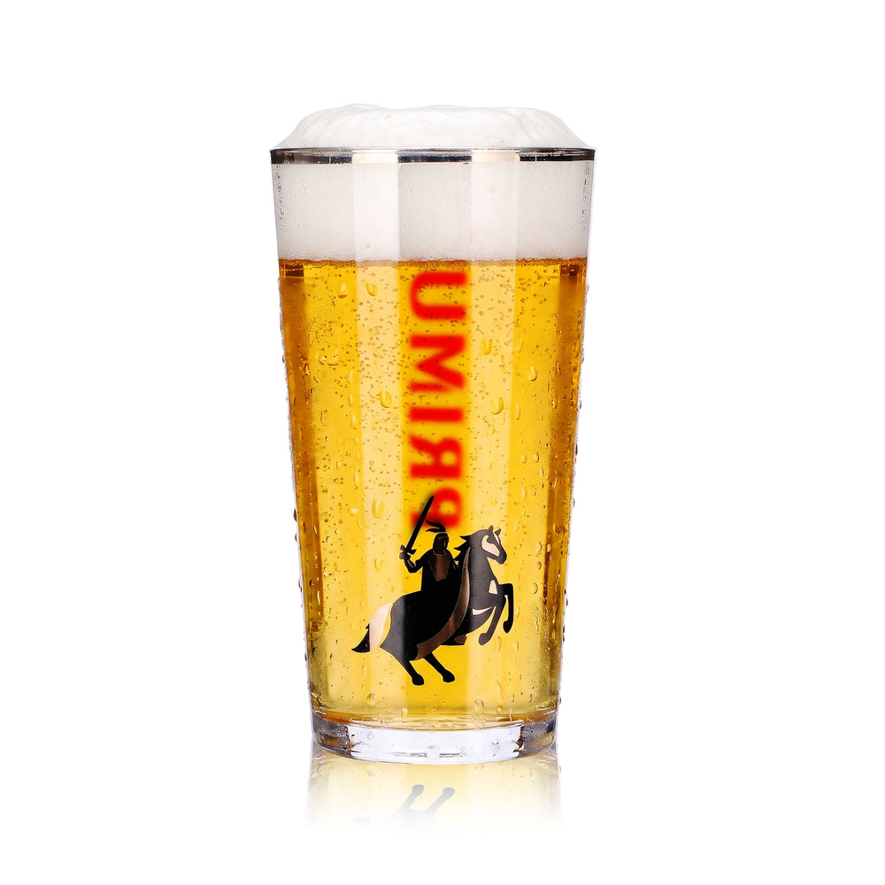 Primus Beer Glass, 0.25 L Mug, Platinum Rim, Rider Logo, Rastal