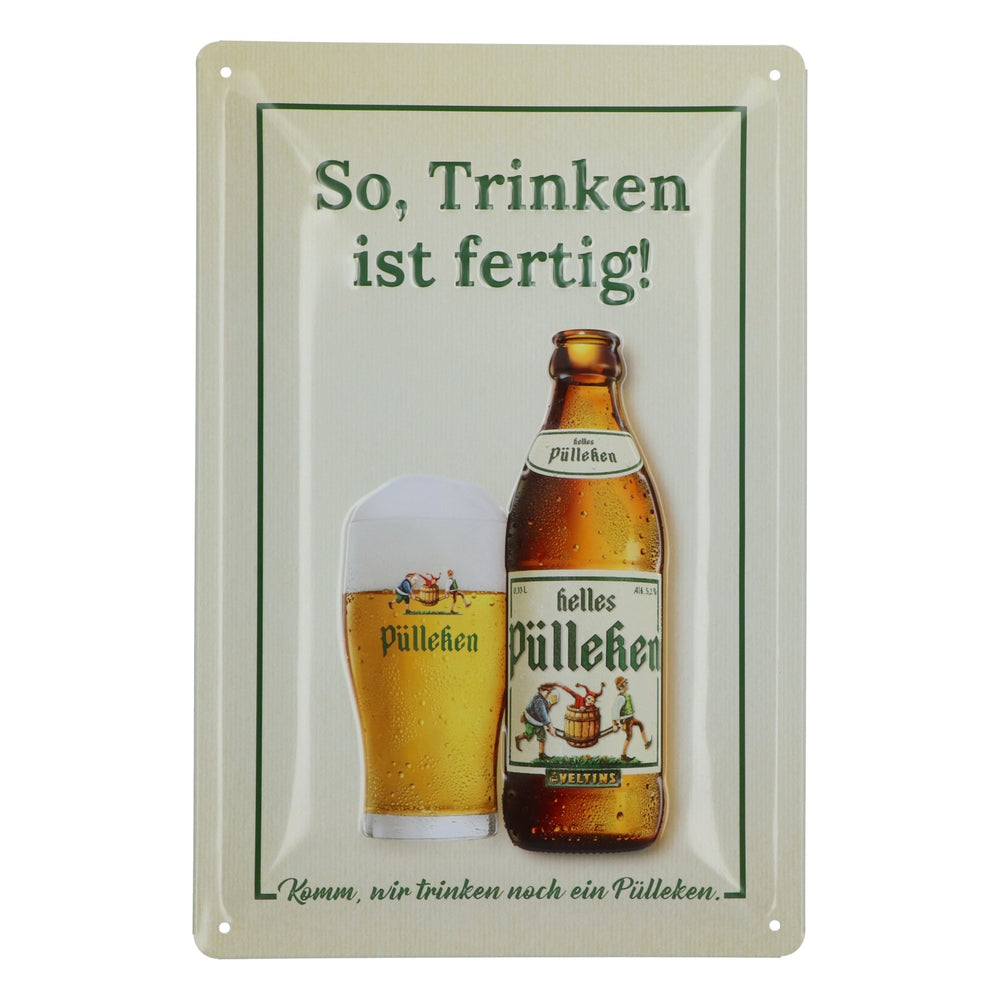 "Pülleken Beer" Metal Sign: "Ready to Drink" Wall Decoration
