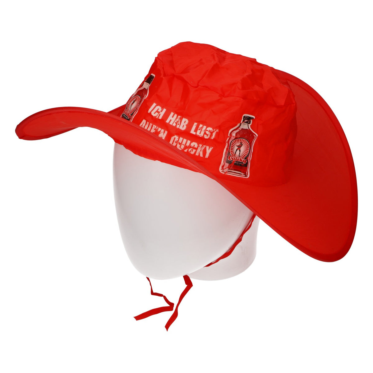 Quicky Liqueur Party Hat, Foldable, Red, in a Pouch, Festival, Bachelorette Party – View 3